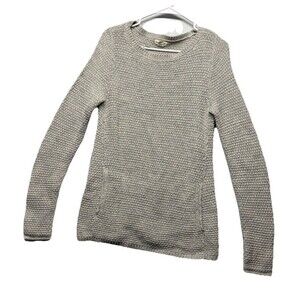 Akini Gray Chunky Knitted Sweater Tunic Size M Boho Pockets